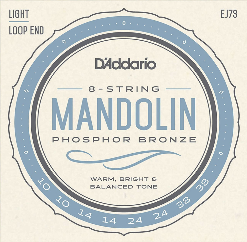 D'Addario EJ73 Mandolin Strings, Phosphor Bronze, Light, 10-38