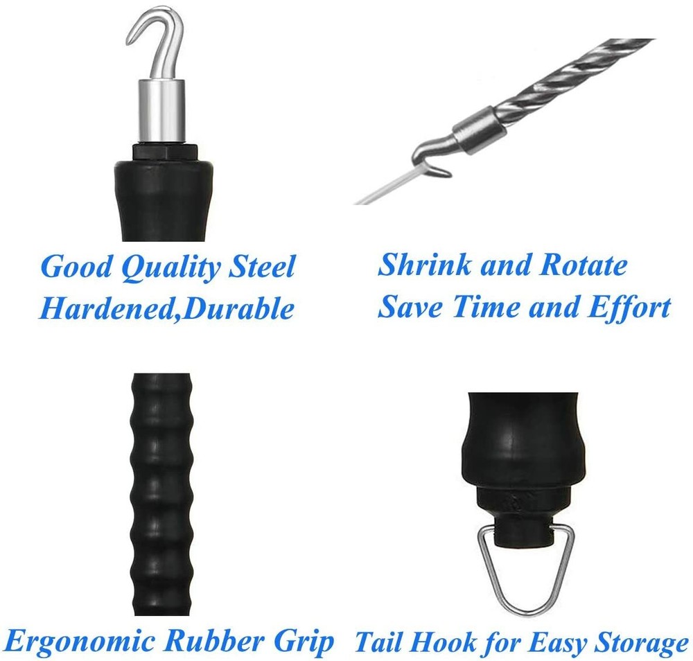 Semi-Automatic Rebar Hook Steel Bar Binding Hook Wire Tying Tools Twister Pull