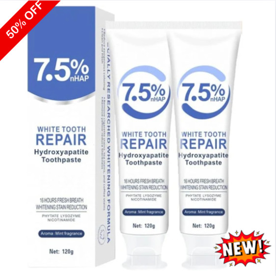 7.5% Hydroxyapatite Toothpaste, 2Pack Toothpaste for Advanced Enamel Protection