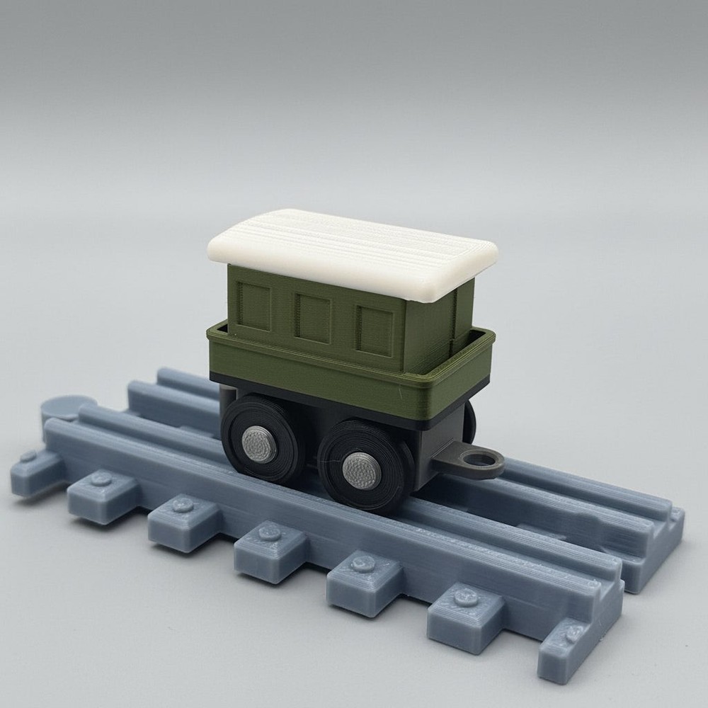 Tiny Train Passenger Car 3D Printed Model Railway Collectible