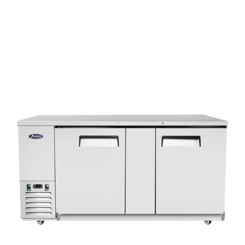 Atosa SBB69GRAUS1 69" Shallow Depth Double Solid Door Back Bar Cooler