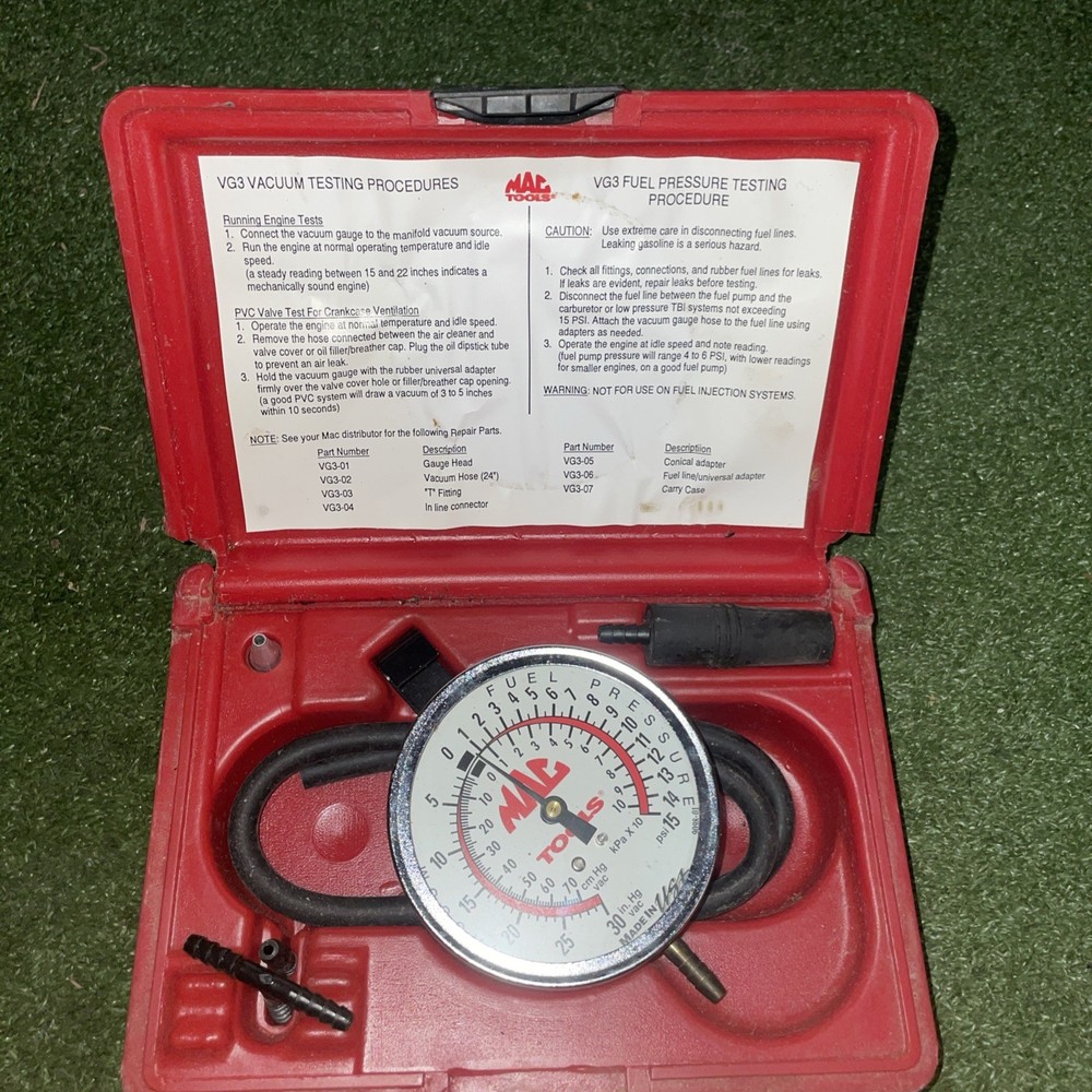 Mac Tools Vacuum/Fuel Pump Pressure Kit - VG3 in Case