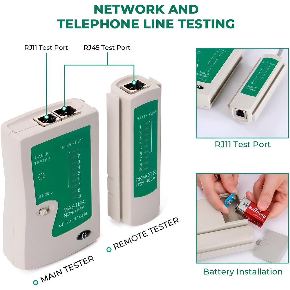 RJ45 Ethernet Network CAT5/5E/6 Cable Tester Crimper Stripper Cutter Tool Set
