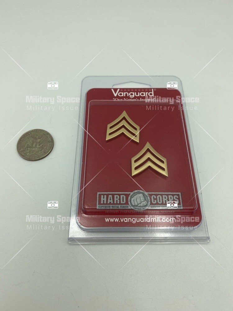 GENUINE U.S. ARMY CHEVRON: SERGEANT - 22K GOLD PLATED