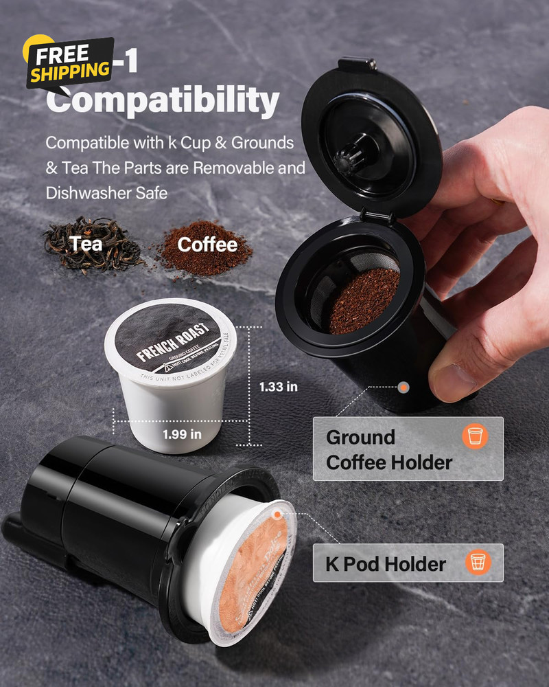 Coffee Maker Hot & Iced with Bold Setting,Single Serve Coffee Maker for K