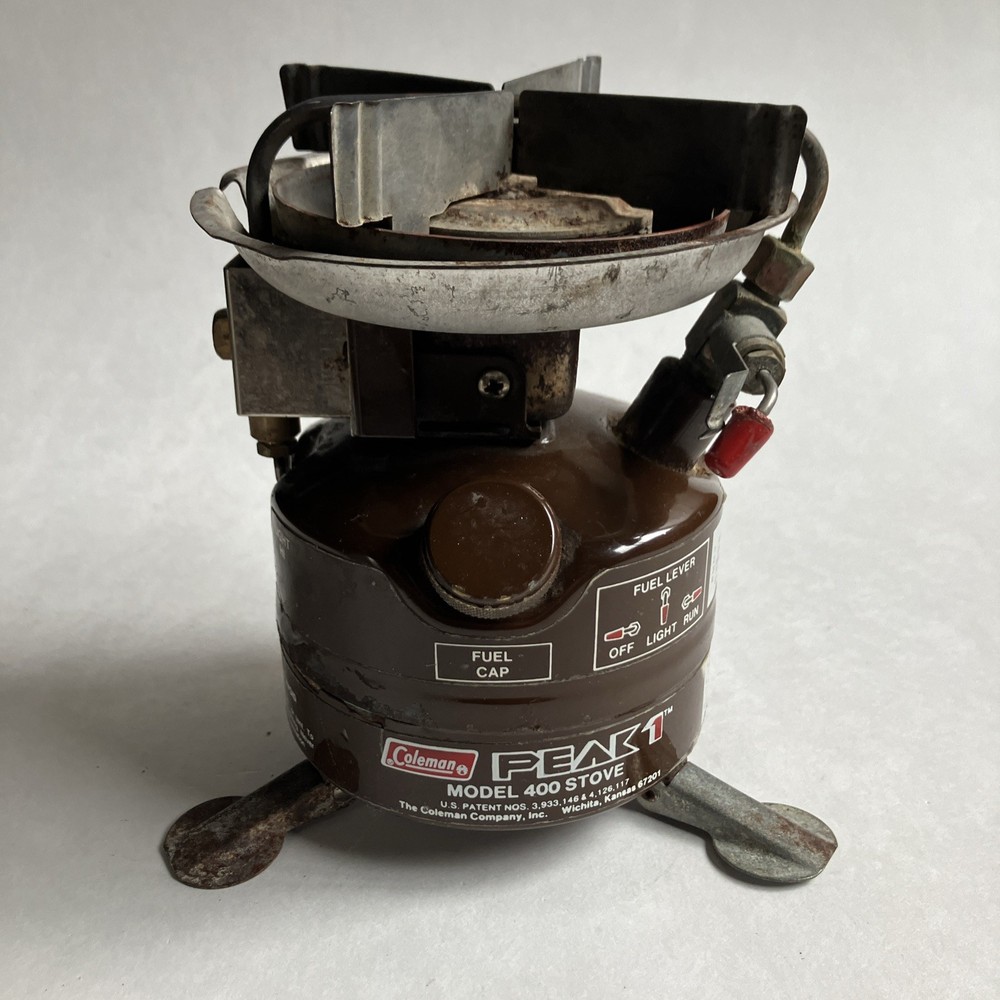 Coleman Peak 1 Model 400 Camping Backpack Stove Single Burner Brown