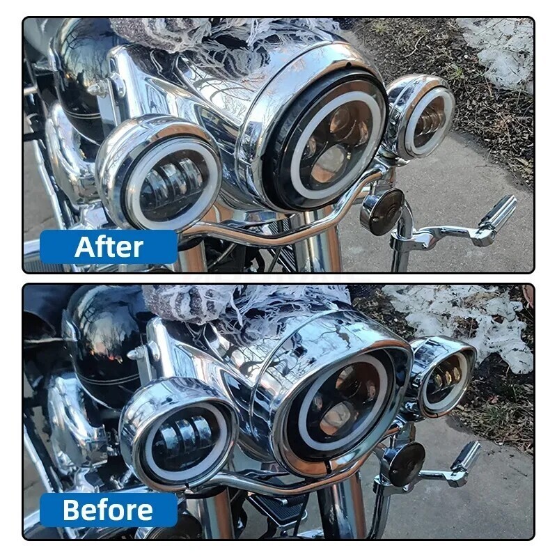 7'' Headlight Visor Style Trim Ring Chrome For-Harley Touring Electra Glide