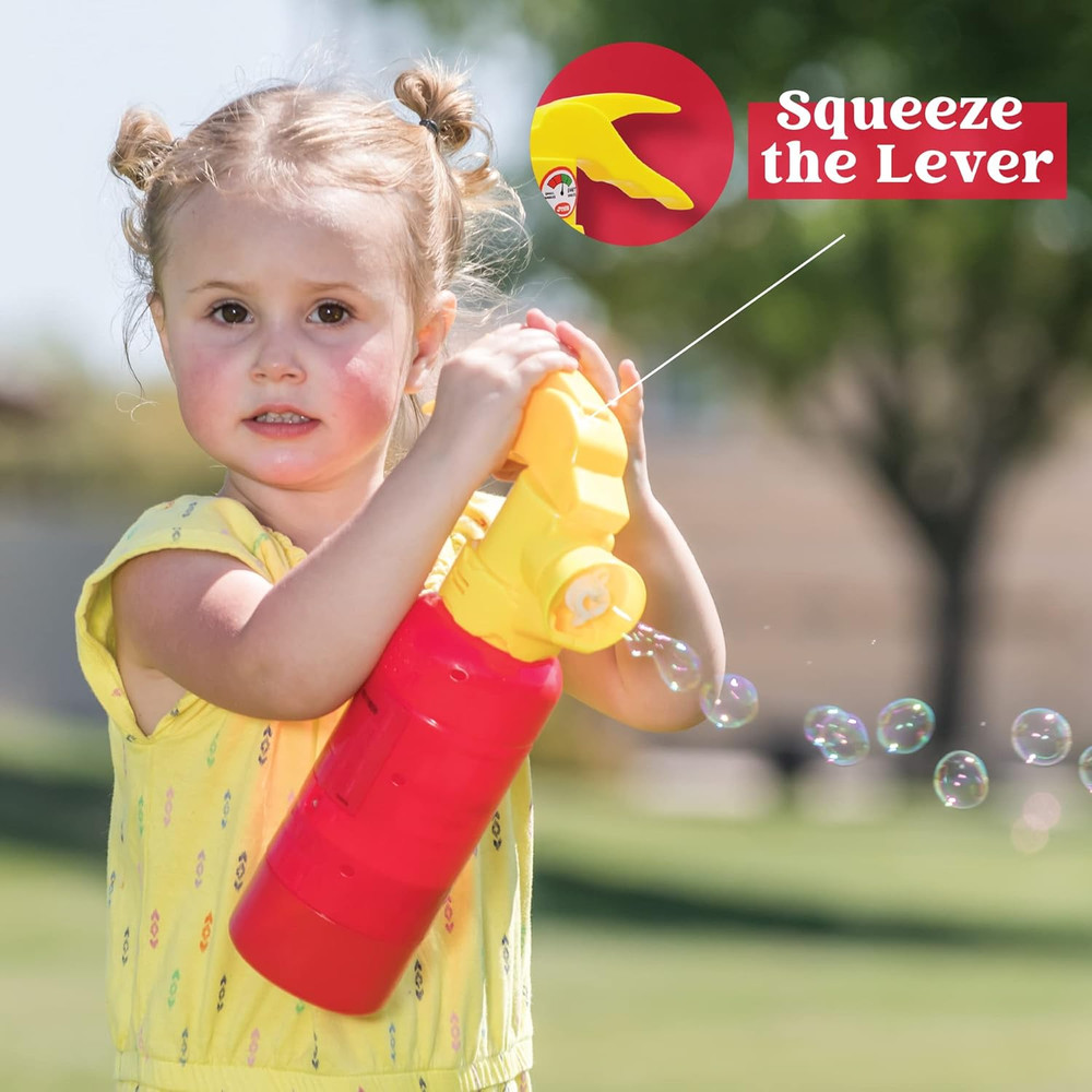 Automatic Fire Extinguisher Bubble Machine with Solution for Kids Summer Fun Toy