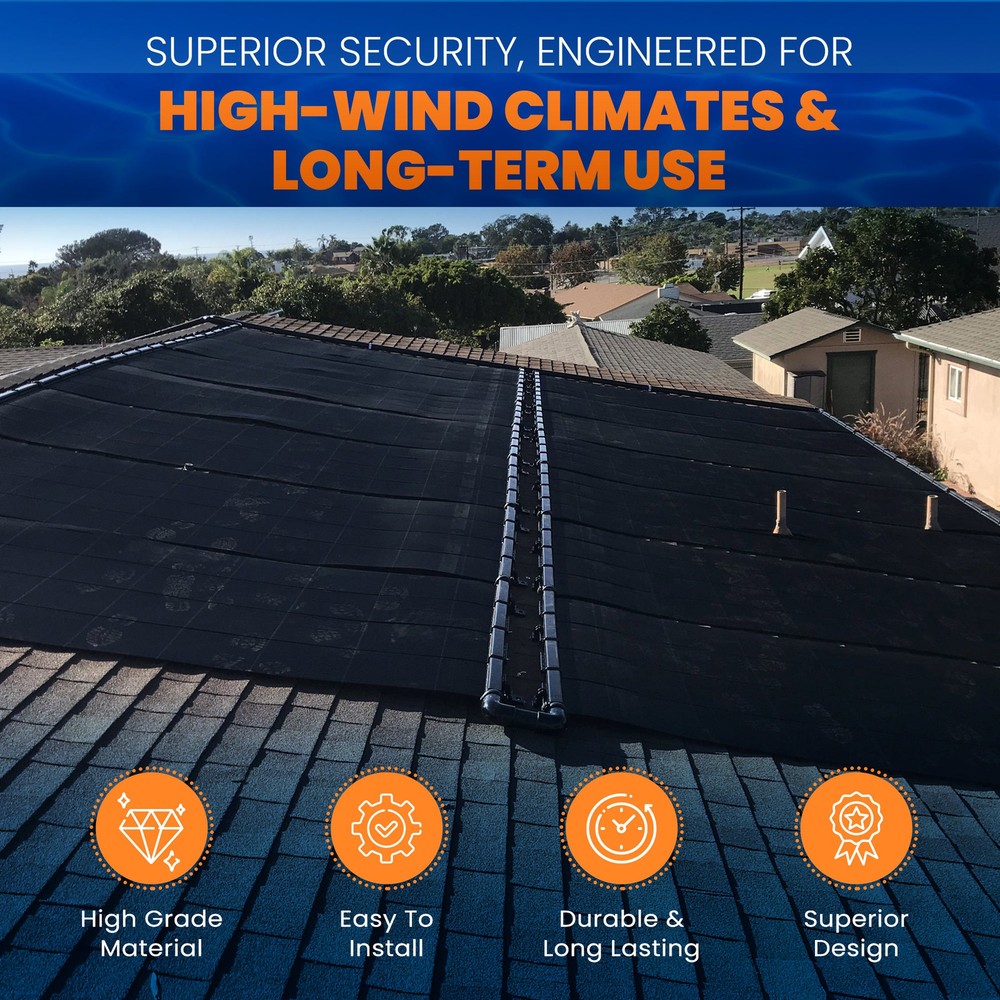 Industrial Grade Solar Pool Heater Panel - Advanced High-Wind Mounting Security