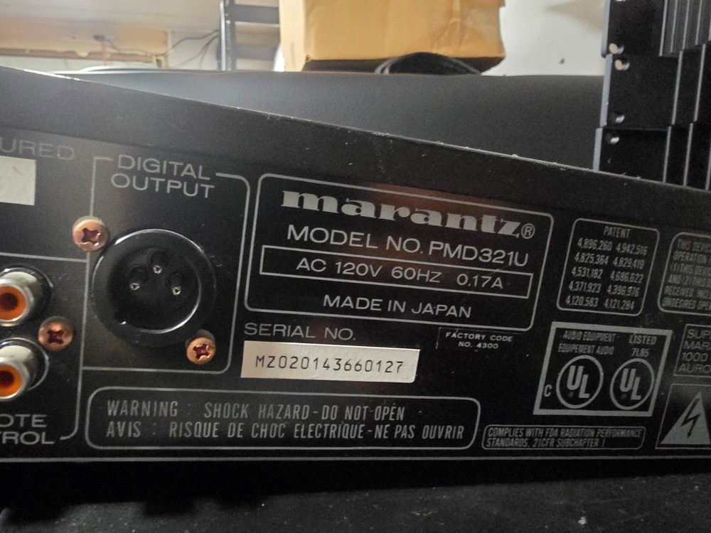 Marantz Compact Disc Player - PMD 321U