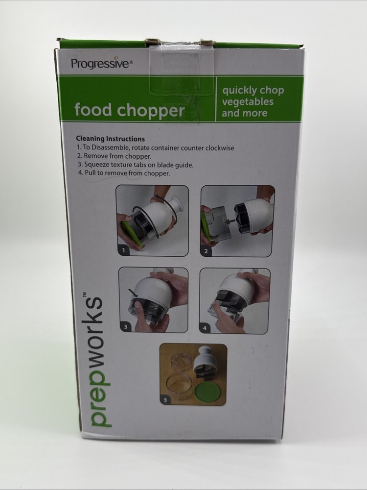 Progressive Prep Works Fresh Food Chopper Manual Push Function White/Green