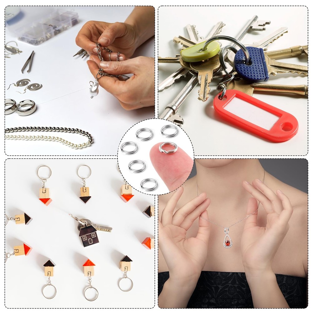 30pcs Split Rings, 6mm Dog Cat Tag Ring Silver Rings M, silver