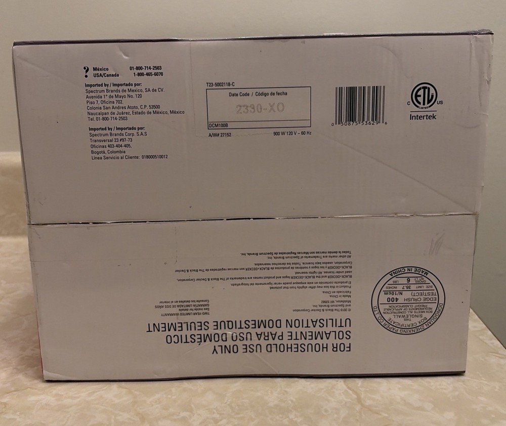 Black Decker 12-Cup Programmable Coffeemaker New In Box Model DCM100B