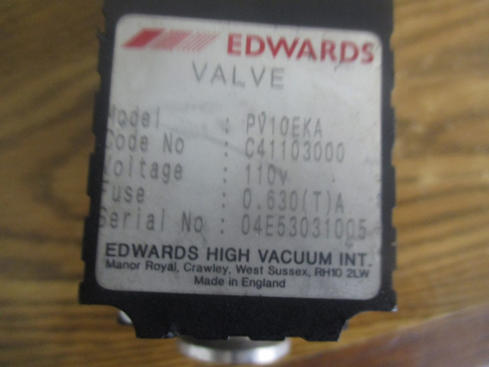 Edwards Model: PV10EKA Isolation Vacuum Valve. Code: C41103000