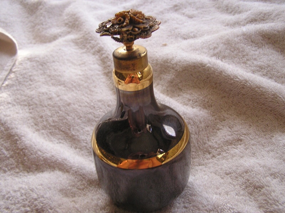 Vintage  Perfume Bottle with Flower Atomizer
