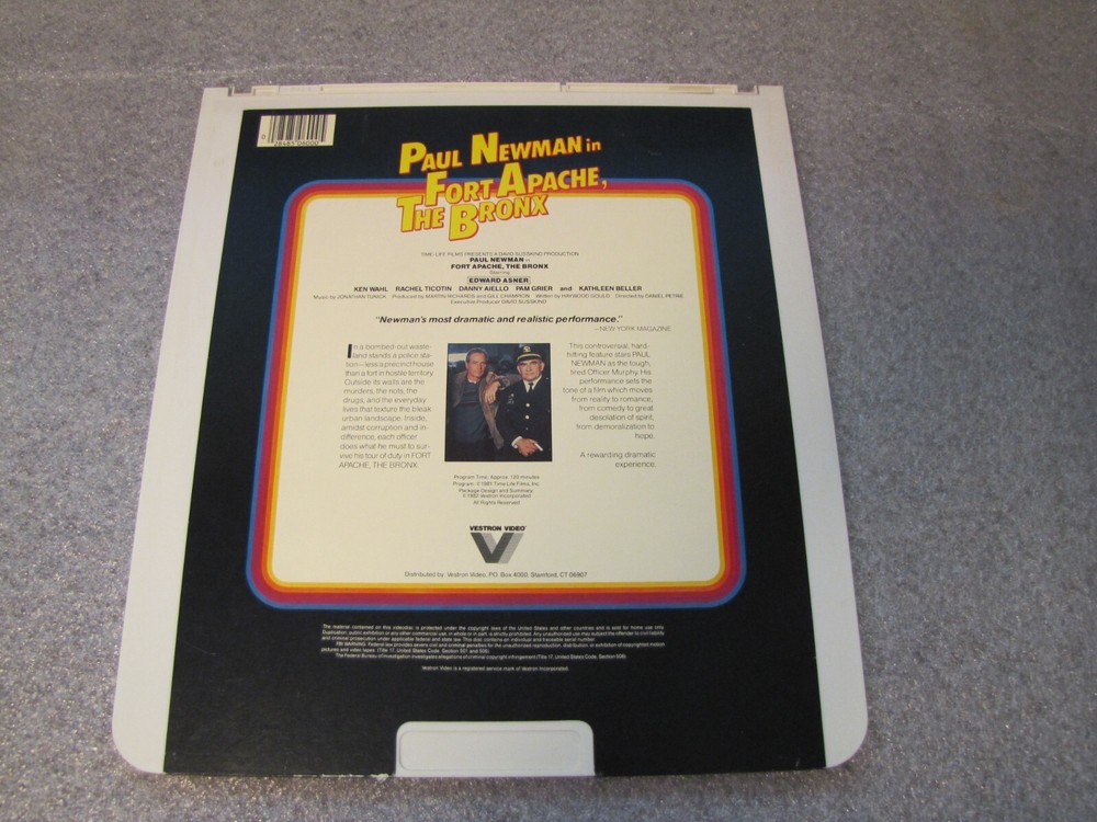 Fort Apache, The Bronx, CED RCA SelectaVision VideoDiscs