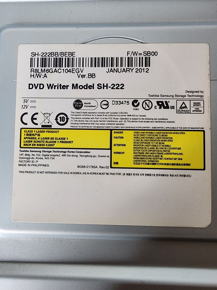 DVD Writer Model SH-222 Tested And Working