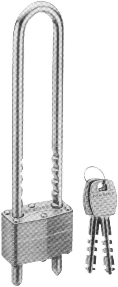 517D Laminated Padlock with Long Shackle - 1.85" Wide, Silver