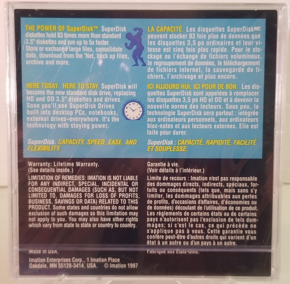 IMATION SUPER DISK 120 MB  New Sealed