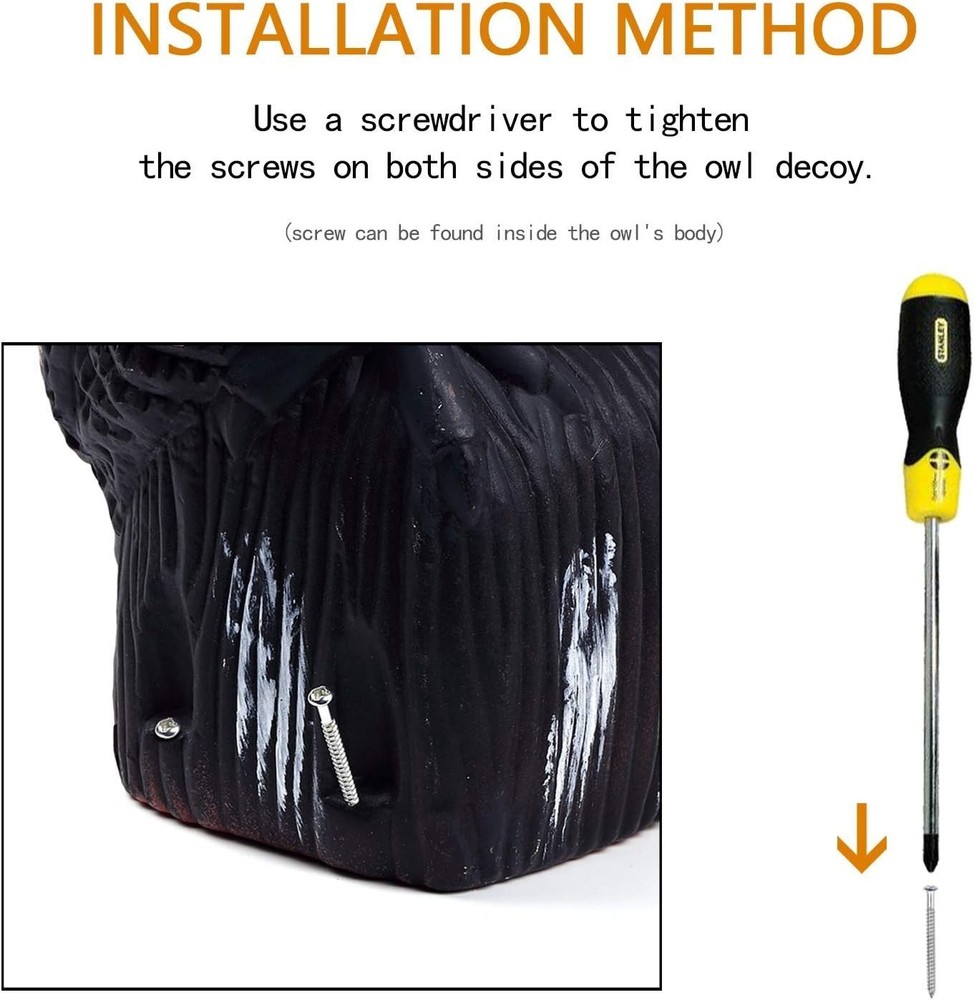Rotating Head Owl Deterrent with Waterproof Design