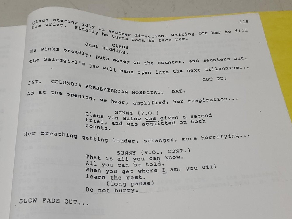 Reversal of Fortune Final Revised Draft 1989 Screenplay Script by Nicholas Kazan