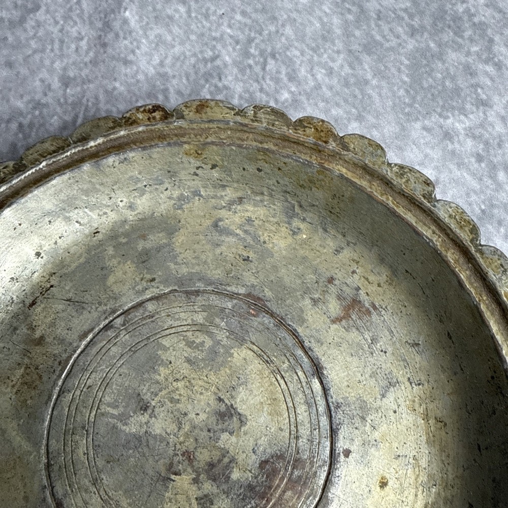Antique Silver Plated Hammered Bowl Dish Marked 8 1/2”
