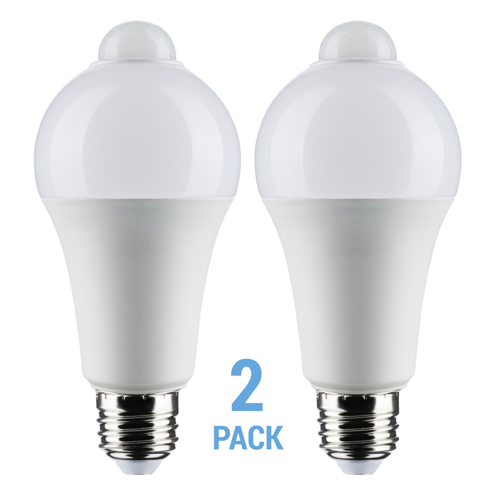 2 Pack Motion Sensor Light Bulb LED 12W 75W Equivalent A19 E26 3000K Soft White