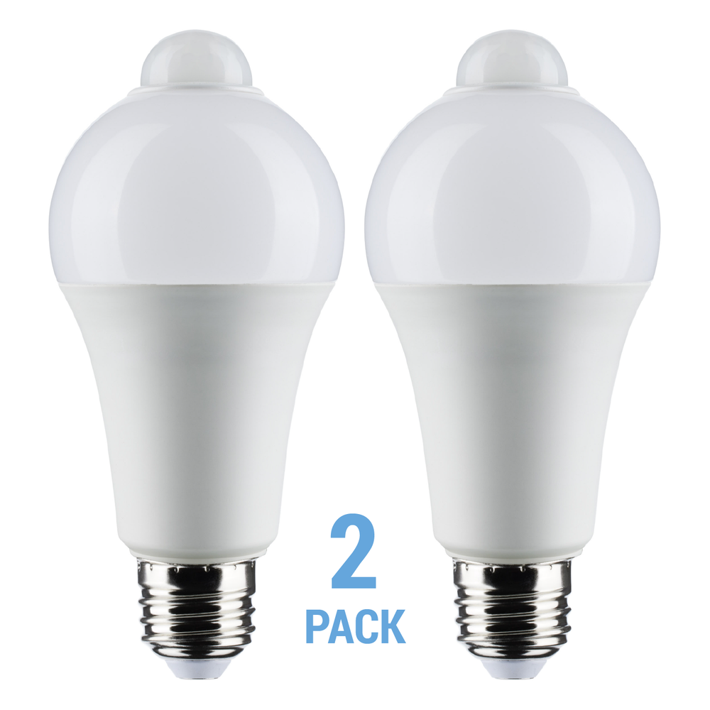 2 Pack Motion Sensor Light Bulb LED 12W 75W Equivalent A19 E26 3000K Soft White