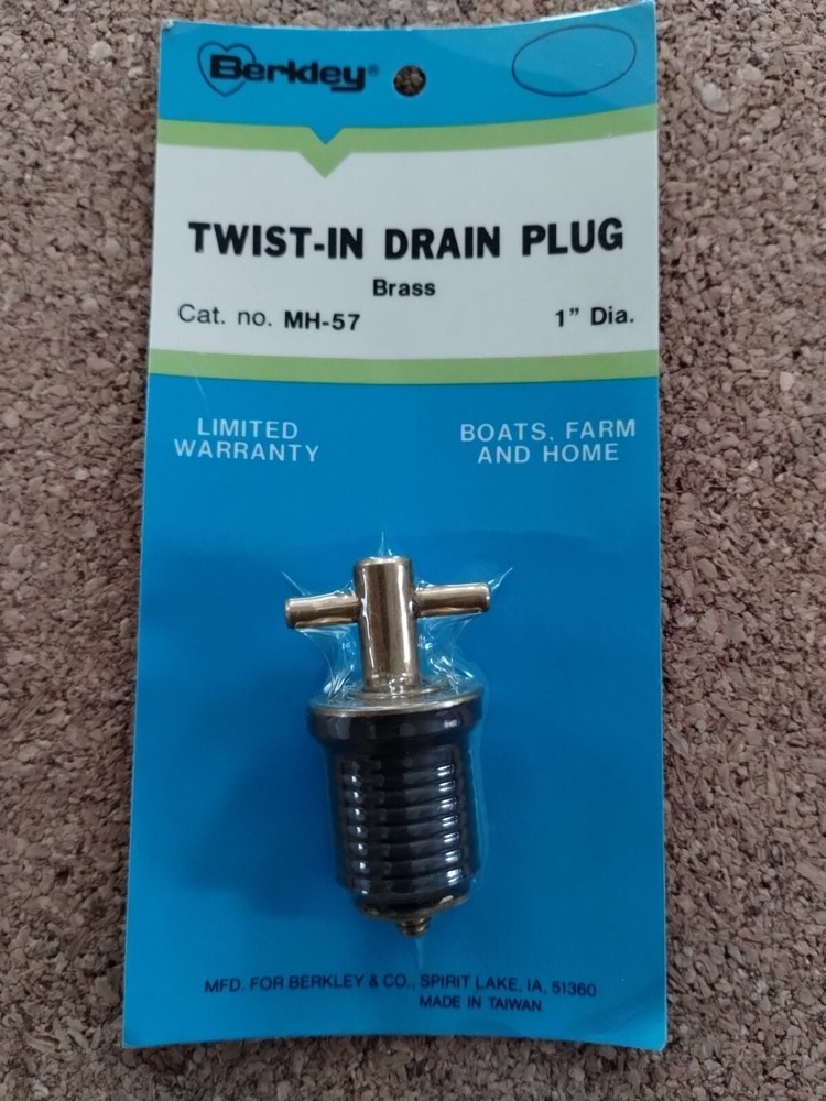 Berkeley 1"  Brass Twist-In Drain Plug for Boats