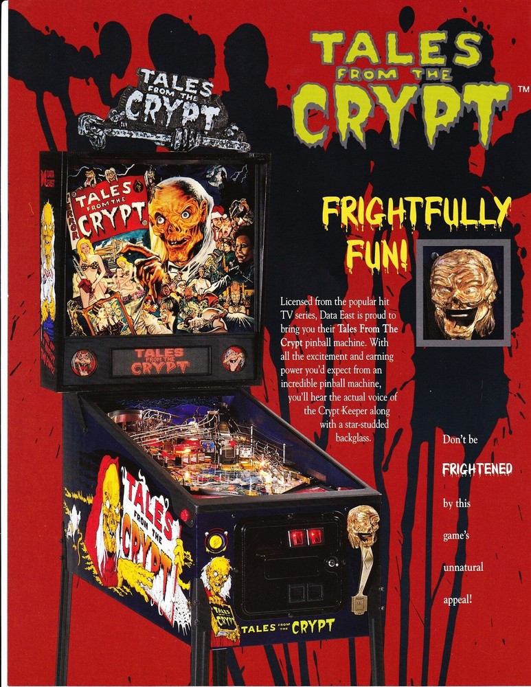 Tales From the Crypt Pinball Mint Flyer / Brochure / Ad