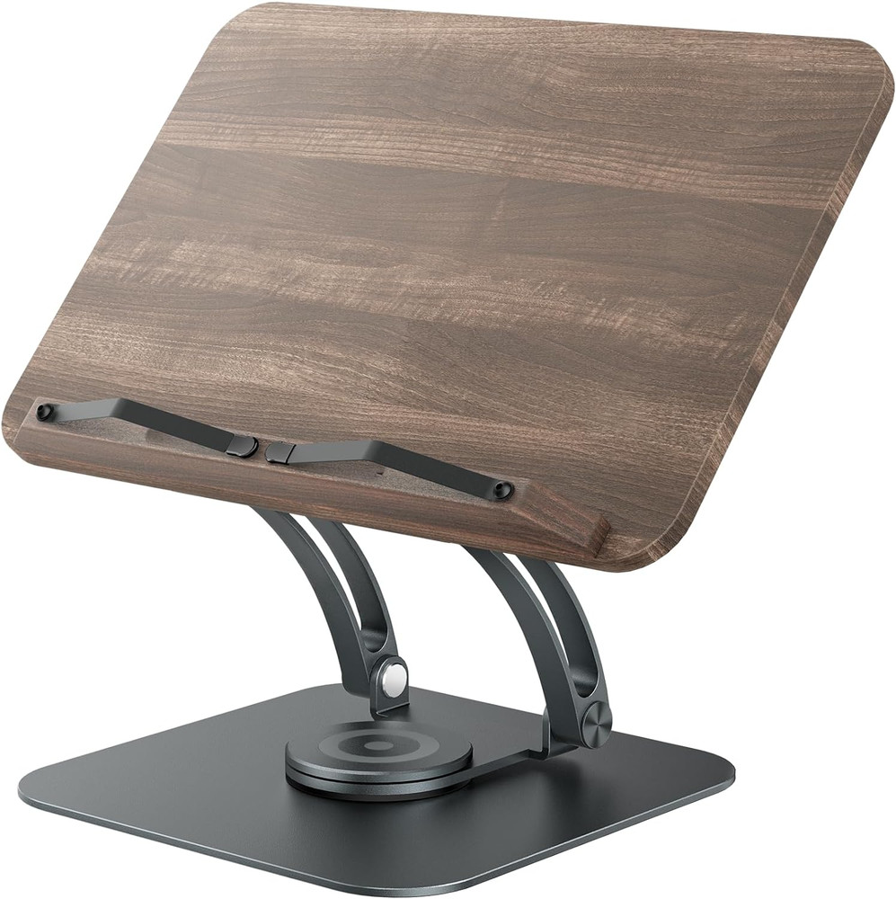 Book Stand for Reading, Adjustable Book Holder with 360°