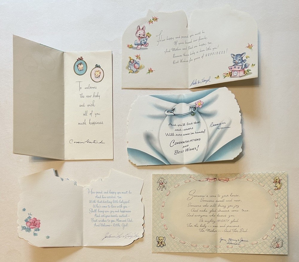 Ten Vintage Baby Cards