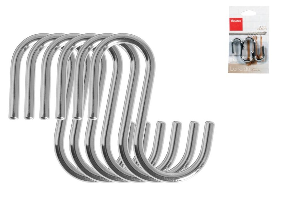Set Of 6 Chrome Hooks Model Lonardo
