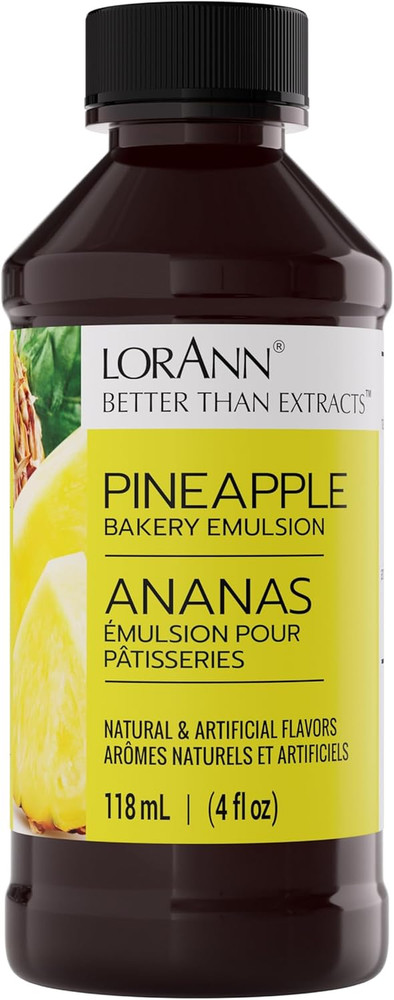 LorAnn Pineapple Bakery Emulsion, 4 oz - Intense Pineapple Flavor Extract for Ba