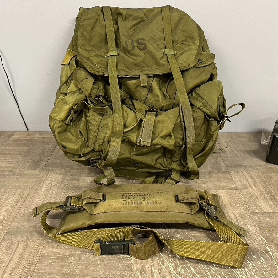 US Army Field Pack Combat Nylon LC-1 Large Alice Backpack with Frame Back Strap