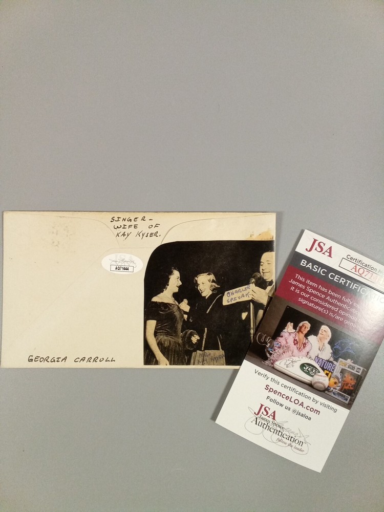 Georgia Carroll Signed Autograph Cachet JSA -1 #