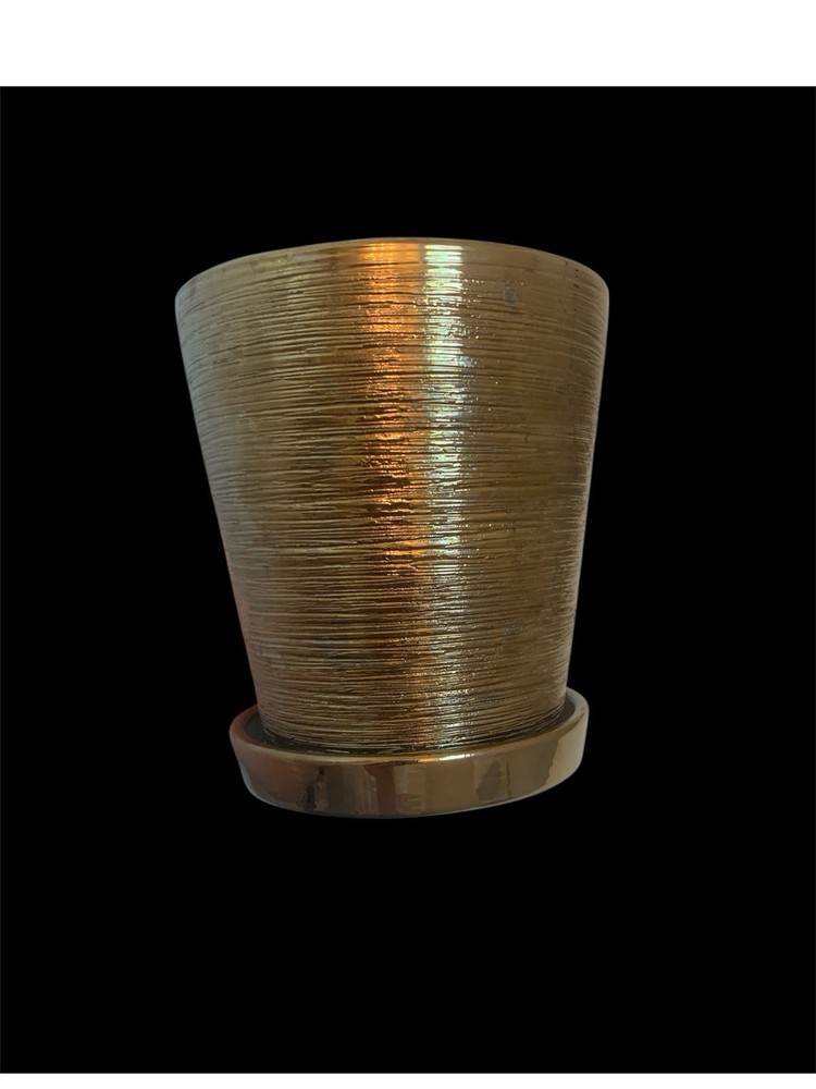 Gold Textured Planter Pot Vase