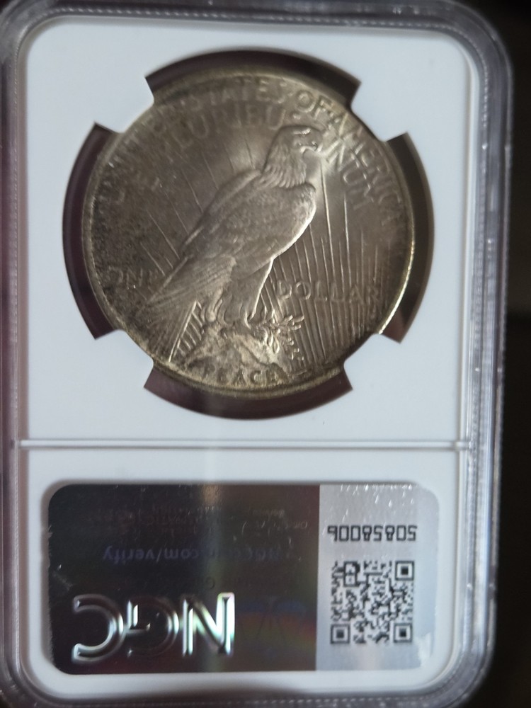 1922 $1 Peace Dollar NGC MS64 Toned