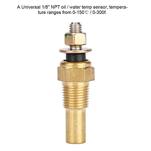 Oil Temperature Sensor, Water/Oil Temp Temperature 1/8 NPT Electrical Sender
