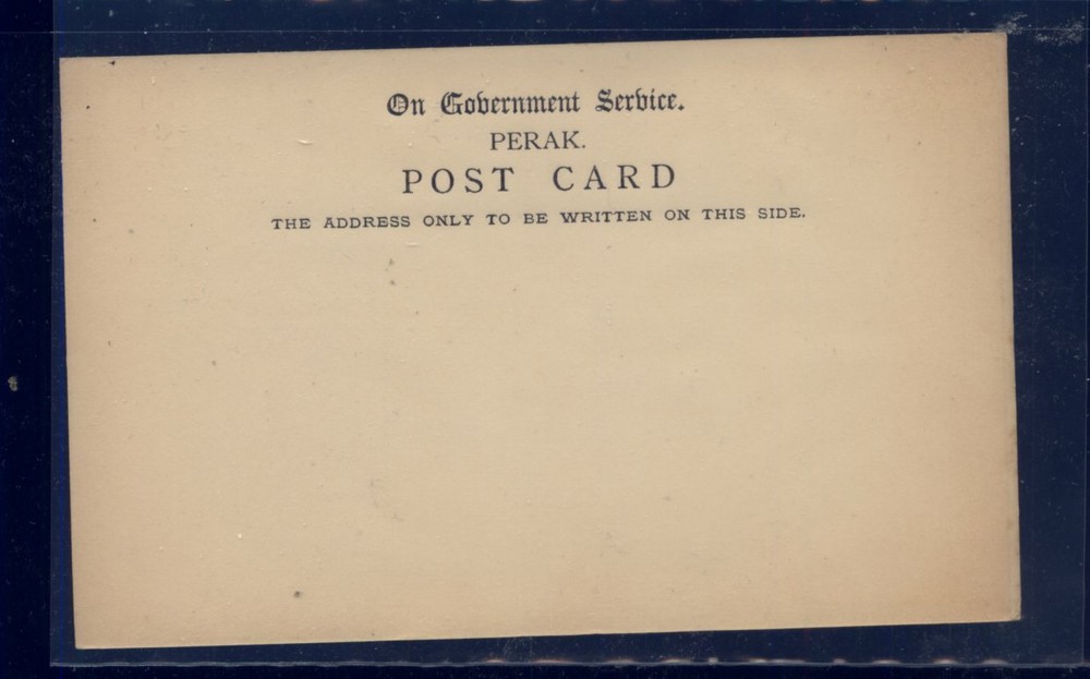 Malaya    Perak   official postal card  unused          MS0917