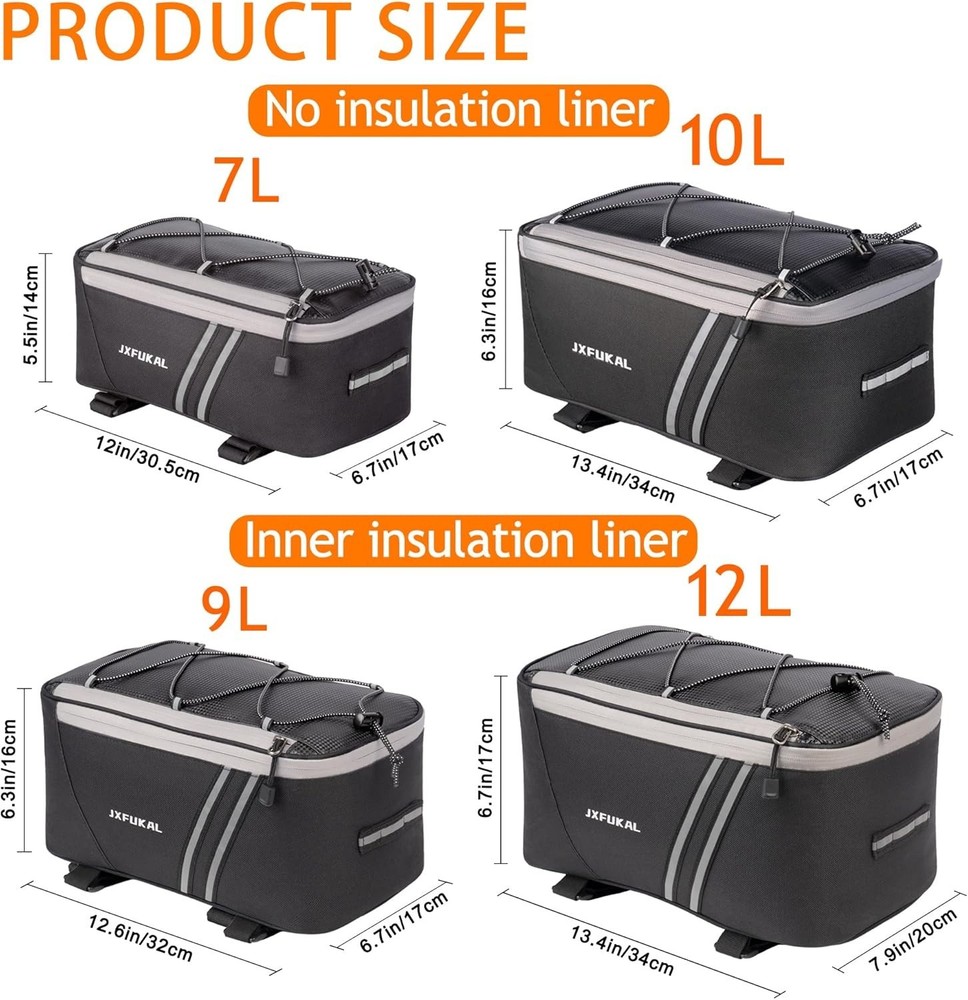 Waterproof Bike Cooler Bag with Reflective Strips