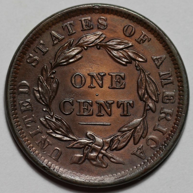 1838 Coronet Head Large Cent - Retoned - US 1c Copper Coin