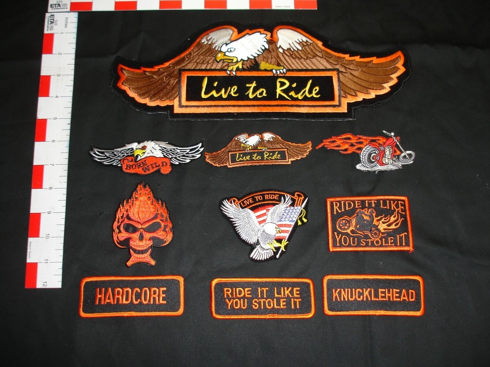 Motorcycle Biker patch set 10 patches in this set