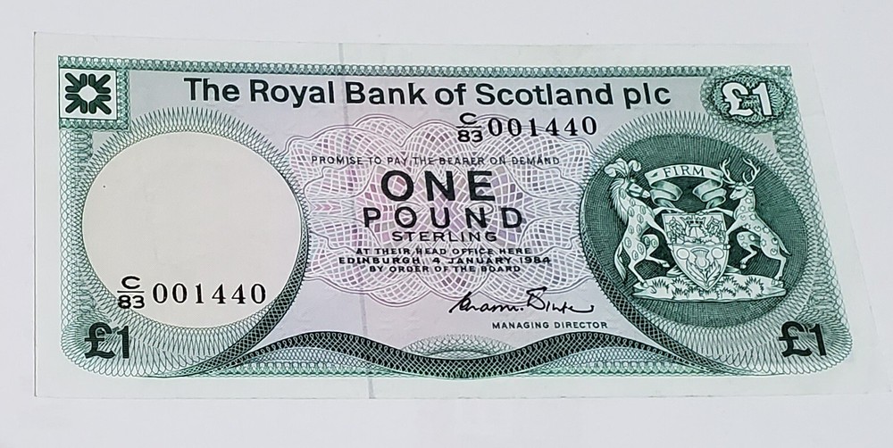 1984 Scotland One Pound Old Banknote