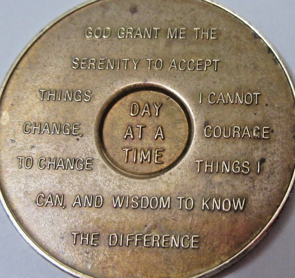 Alcoholics Anonymous Medallion year 11 One Day At A time Bronze AA Token