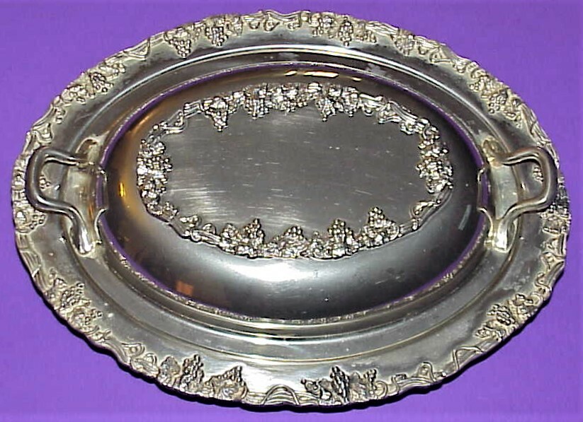 DOWNTON ABBEY STYLE 18% NICKLE SILVER, HALLMARKED, COVERED VEGETABLE DISH USED