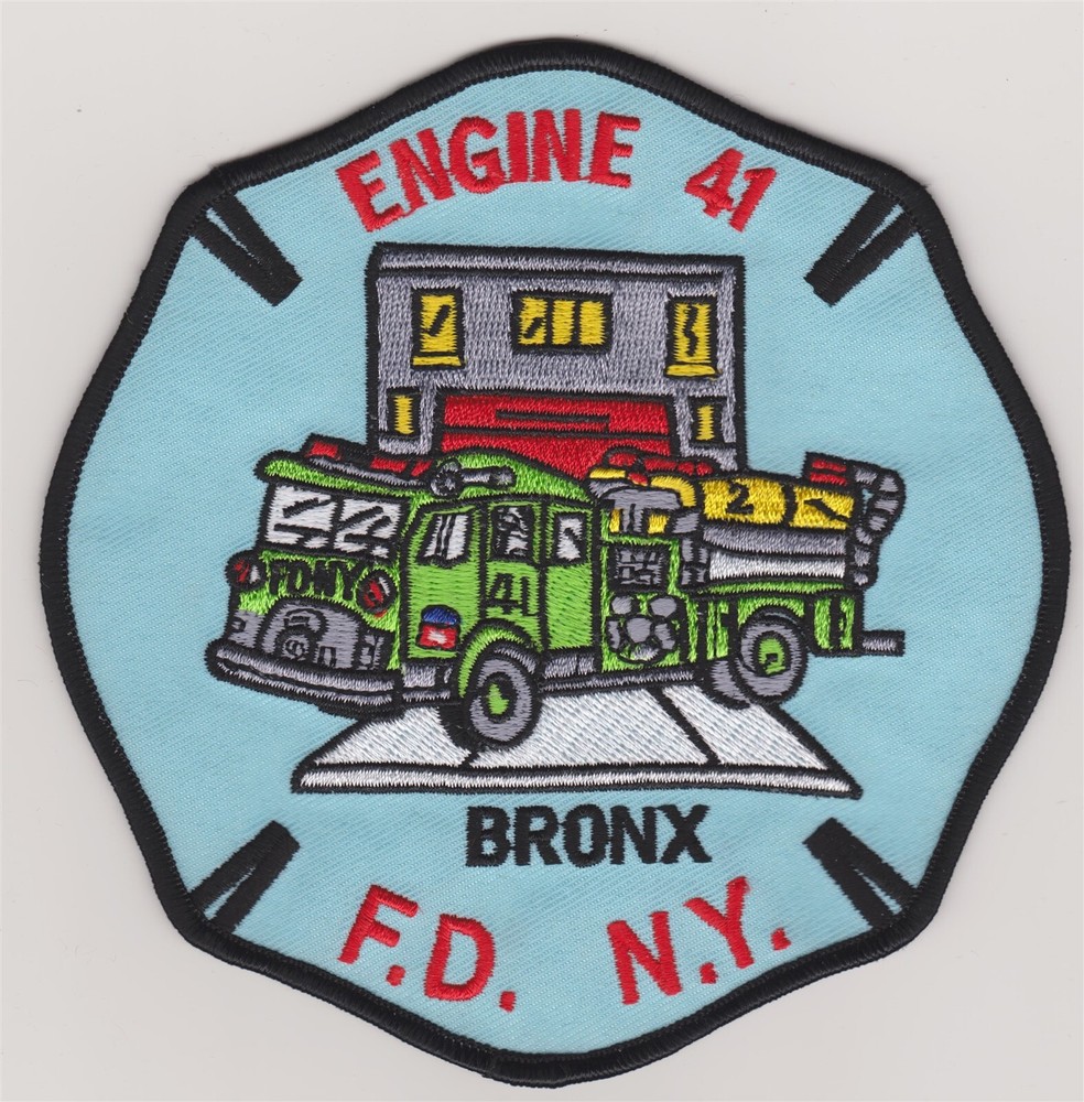 FDNY Fire Dept New York Engine 41 Bronx Embroidered Iron On Fire Patch #679