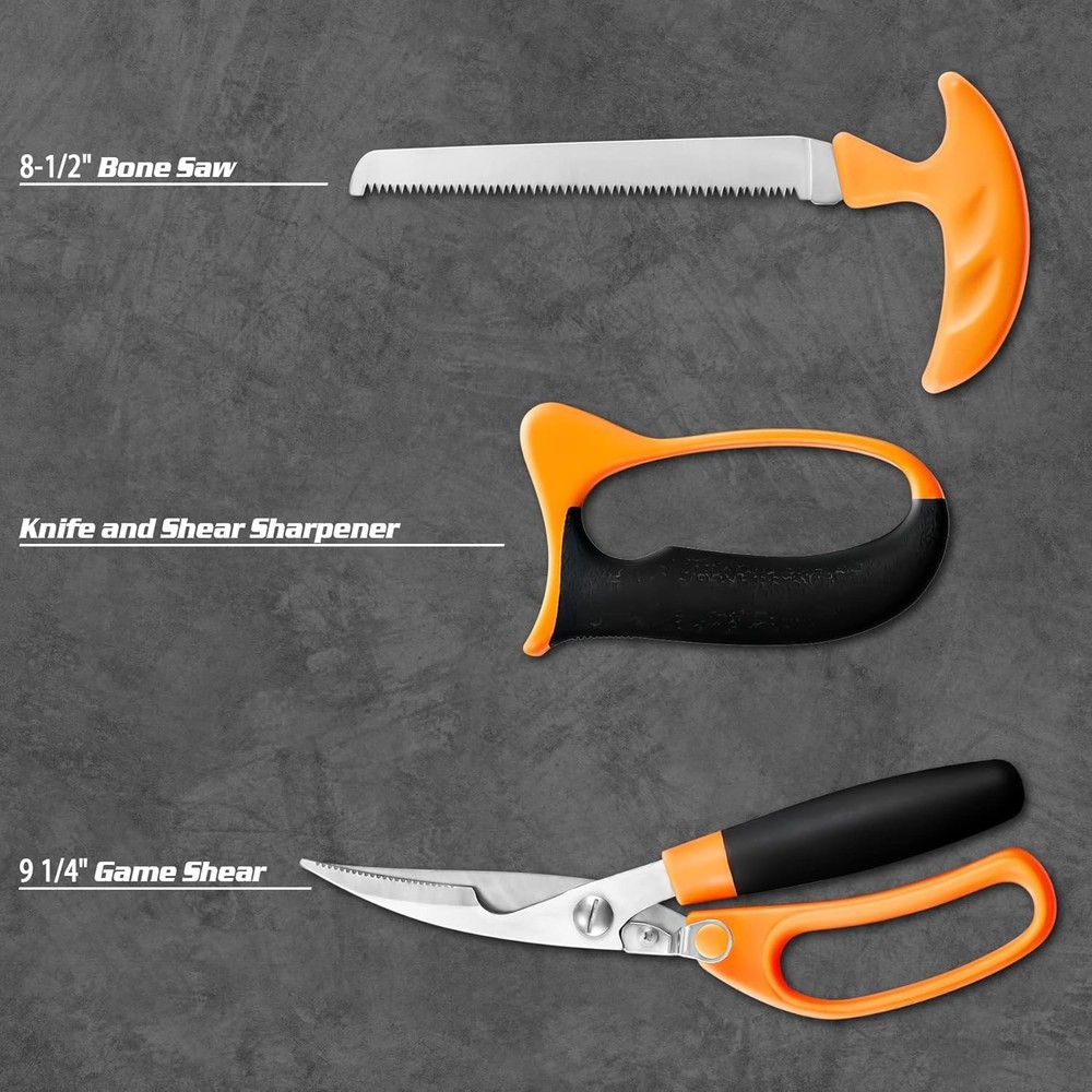 Deer Hunting Knife Set Field Dressing Kit Portable Game Butcher Processor