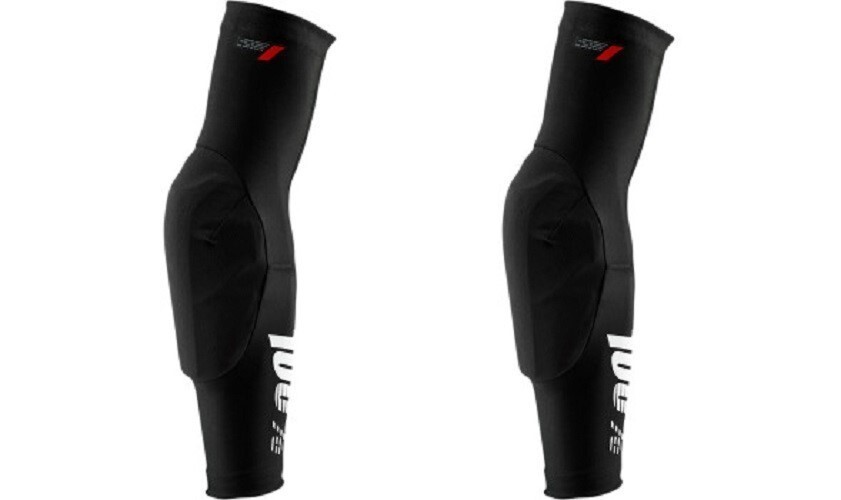100% Teratec Elbow Guards for BMX MTB Riding - Black - Adult Size Small