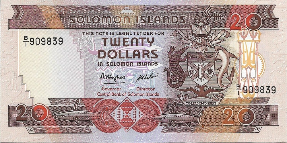 SOLOMON ISLANDS 1986 20 Dollars B/1 P16 UNC